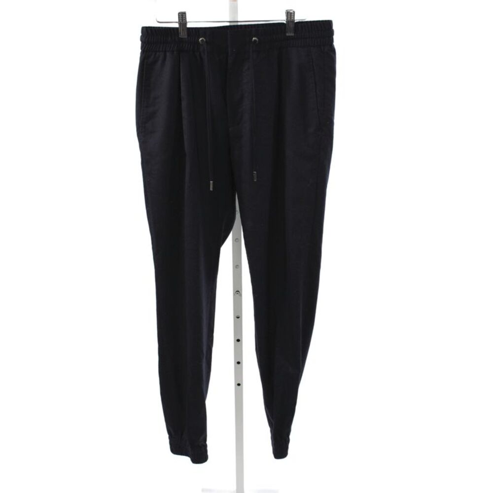 Vitale Barberis Mens Jogger Pants Blue Wool Drawstring Solid Size 48